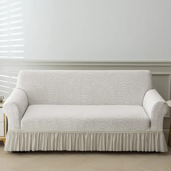 Housse de canapé Jacquard avec jupe, housse de canapé extensible pour salon, facile à installer, lav