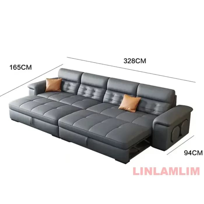 Linlamlim Canapé-lit sectionnel avec rangement