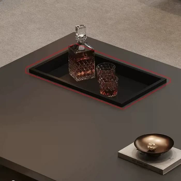Table basse nordique moderne grande et noire avec rangement