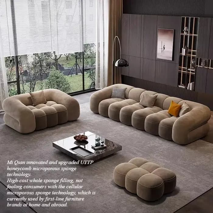 Canapé de salon de luxe double design moderne minimaliste pour adultes