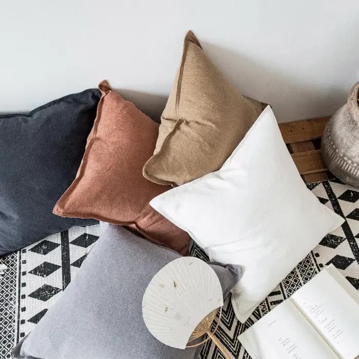 Housse de coussin de canapé en coton et lin épais