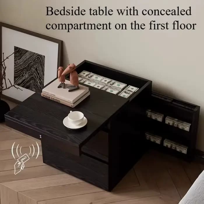 Table de chevet européenne de luxe minimaliste multifonctionnelle avec rangement dissimulé