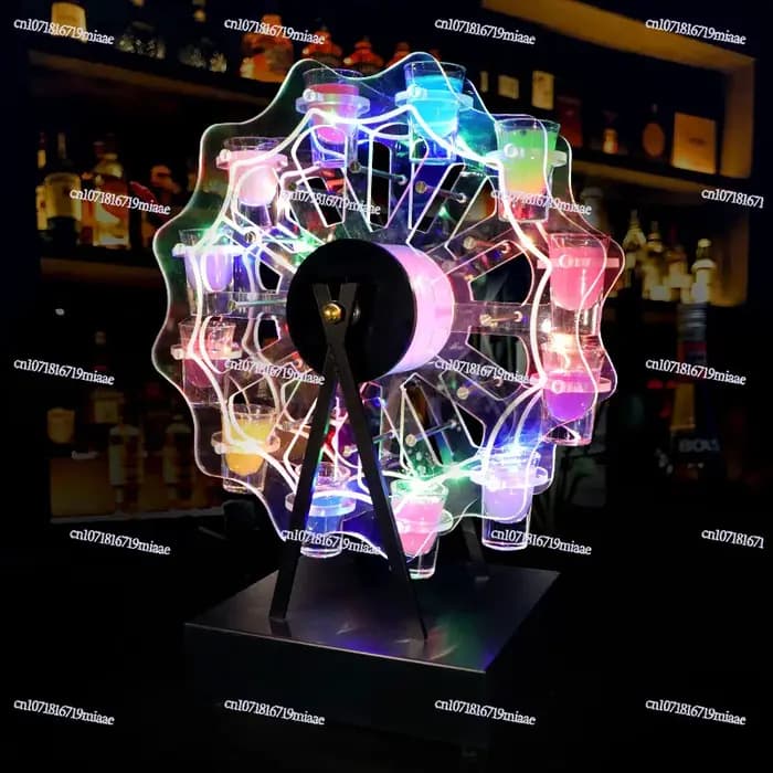 Bar Cocktail étagère grande roue lumineuse un porte-gobelet KTV Champagne vin étranger Internet célé