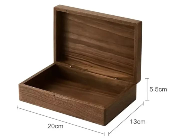Boîte de rangement de bureau en bois massif