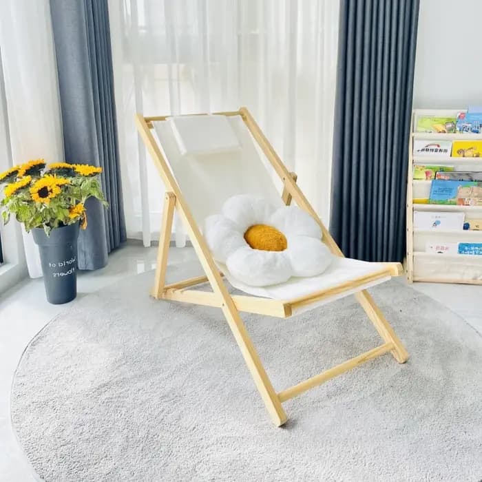 Adulte pliant Camping chaise Relax étudiant en bois inclinable taille