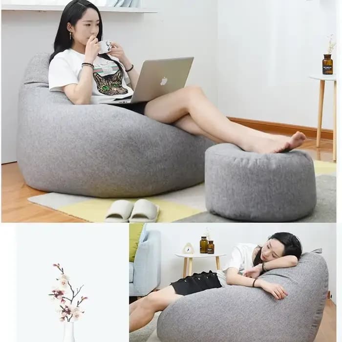 Juste de canapé pour siège paresseux, grand pouf, canapé doux, moelleux, respirant, adulte, enfant,