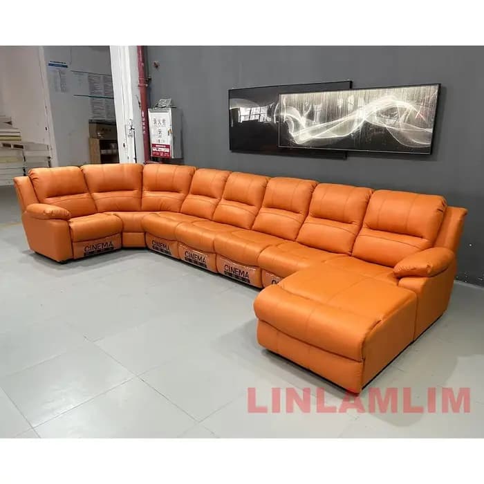 Canapé inclinable sectionnel surdimensionné de luxe avec chaise longue – Sièges de cinéma électrique domestique