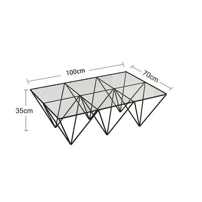 Table basse minimaliste italienne en verre transparent
