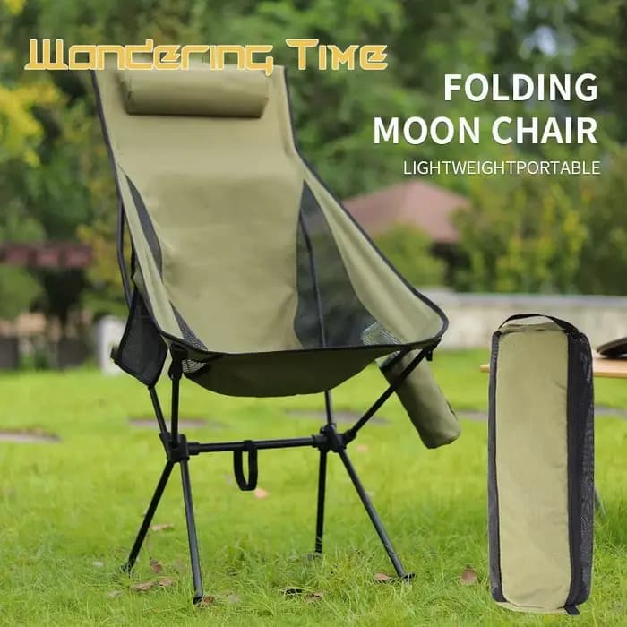 WANDERING TIME Chaise pliante ultralégère en alliage d'aluminium, chaise de camping compacte et port