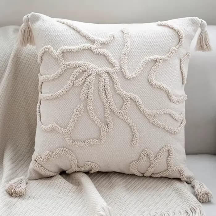 Housse de coussin capitonnée style bohémien