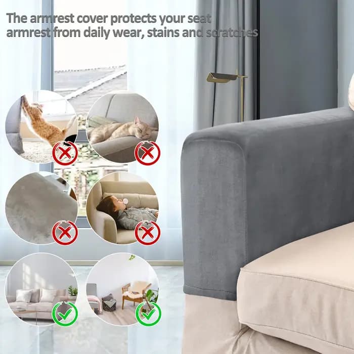 Housse de protection universelle pour accoudoir de canapé