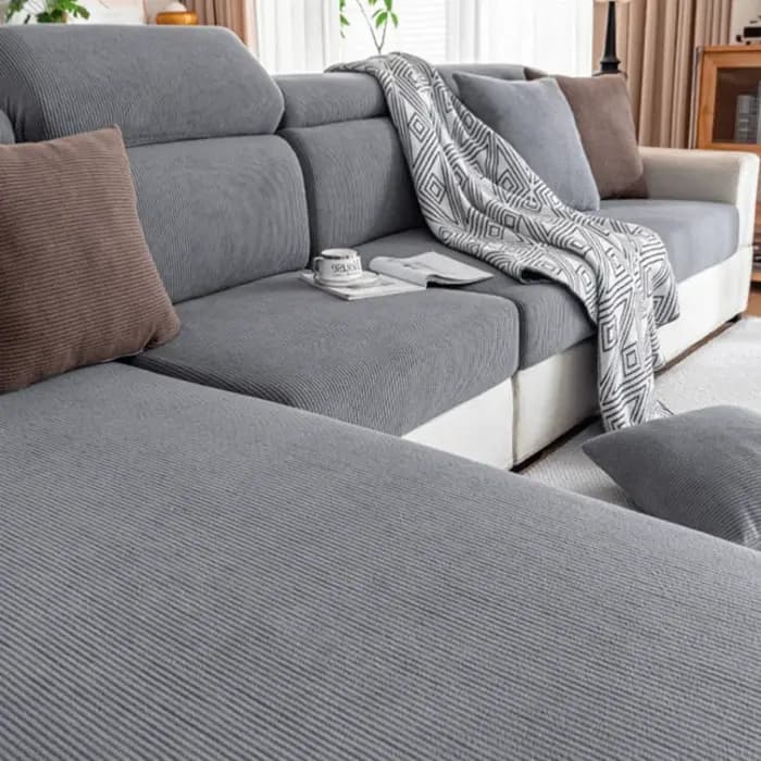 Housse de canapé élastique épaisse anti-griffures pour chat, amovible, douce, couleur unie, durable,