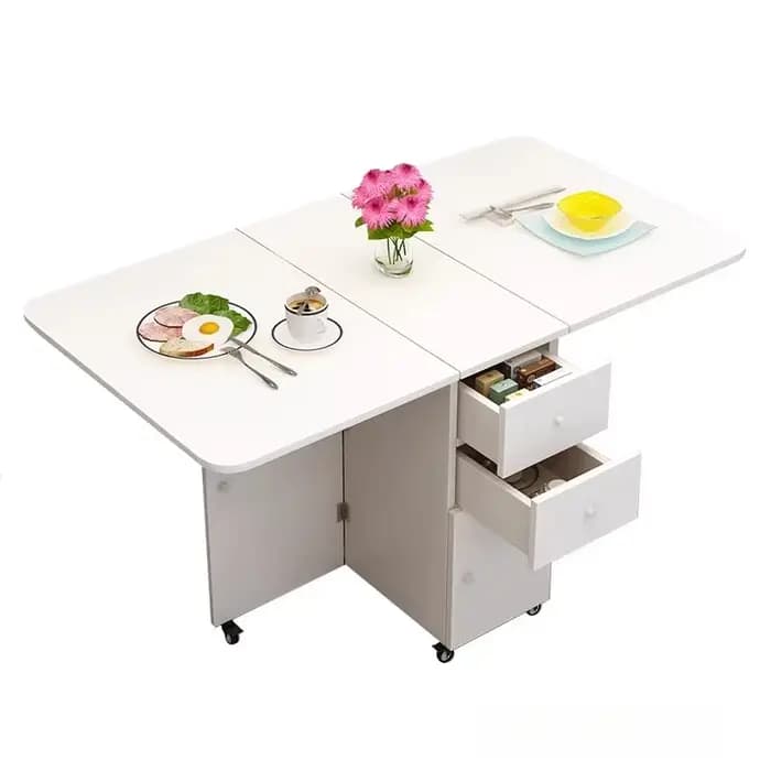 Design Simple Table à manger cuisine luxueux pieds blancs