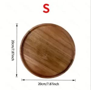 Plateau rond en bois de noyer, plateau de rangement, table basse de cuisine domestique, décoration d