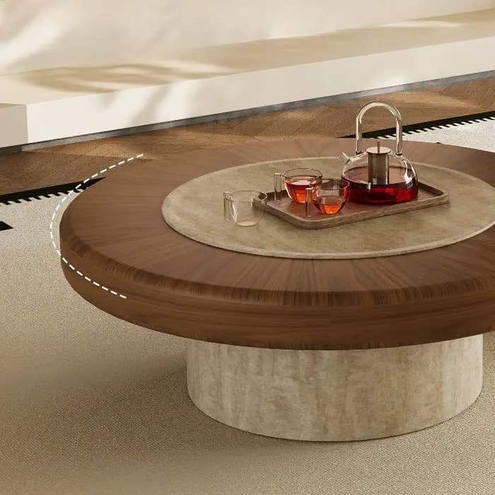 Tables basses rondes en bois