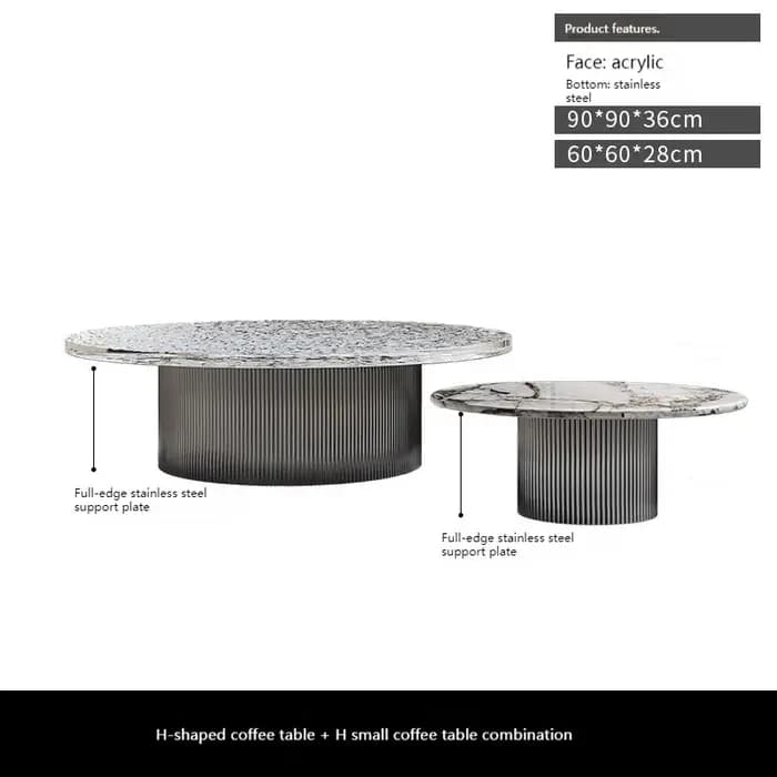 Table basse ronde minimaliste italienne en acrylique pour salon