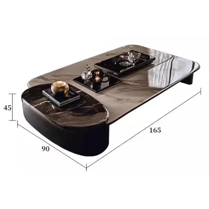 Ensemble de tables basses et d'appoint en pierre microcristalline