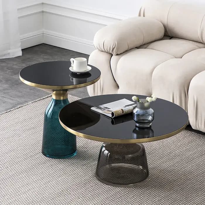 Table basse ronde nordique créative salon canapé Tables d'appoint maison chambre verre coin balcon loisirs