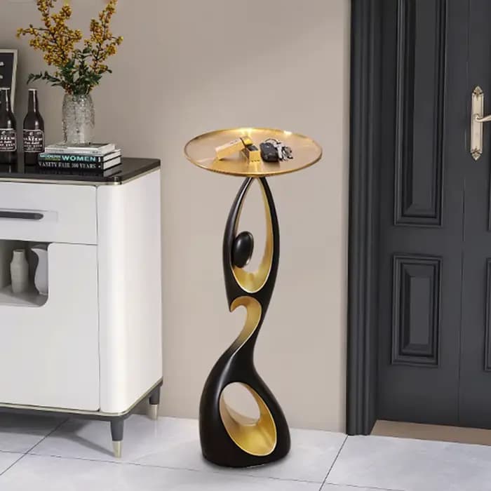 Table d'appoint créative pour canapé, décoration d'intérieur abstraite, table d'angle de luxe léger