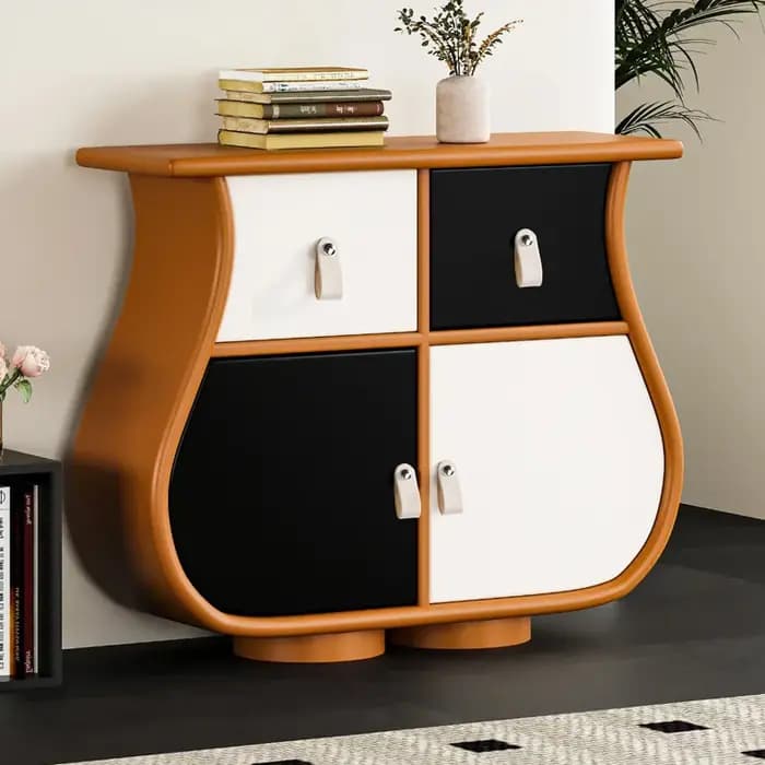 Poignée de meuble en cuir souple à trou unique