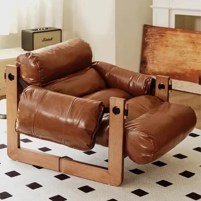 Fauteuil inclinable American Vintage Jersey en bois massif