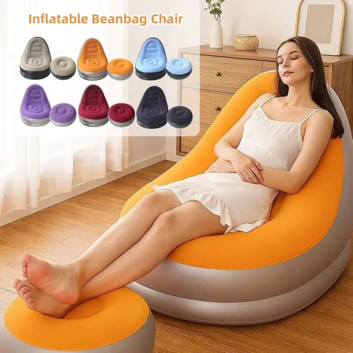 Canapé gonflable avec tabouret
