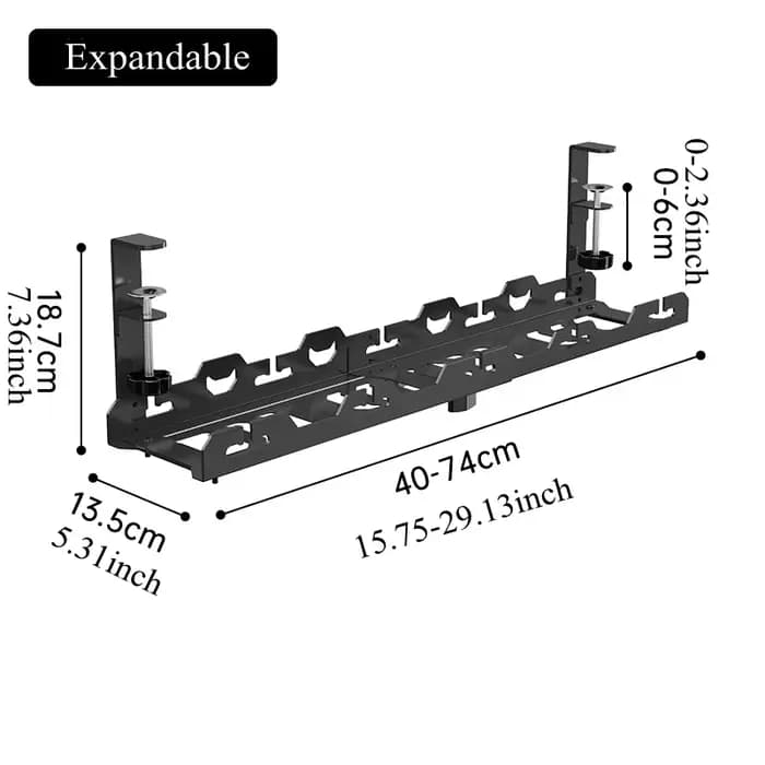 Support de rangement télescopique sous table