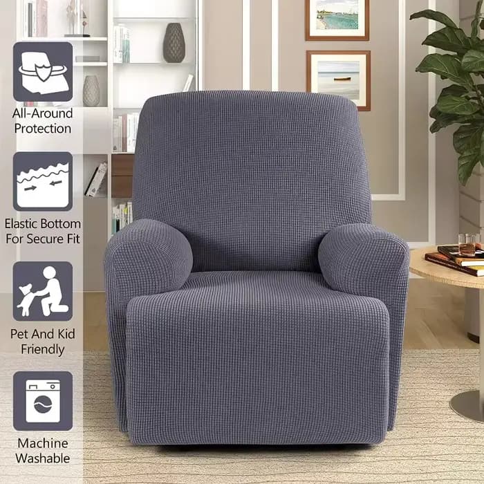 Housse de canapé inclinable chaise paresseuse couleur unie