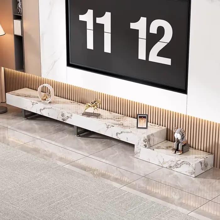 Meuble Tv De luxe italien ardoise rétractable à la mode salon