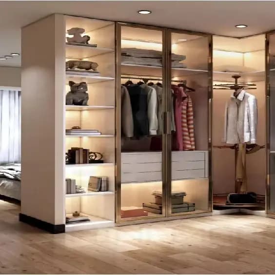 Bibliothèque de Luxe au Design Moderne avec Porte en Verre Simple