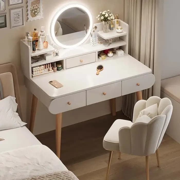 Commode multifonctionnelle, commode intégrée pour chambre, multi-pompes avec miroir de maquillage, t