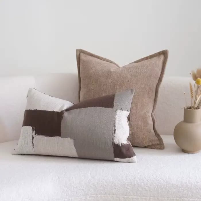 Housse de coussin à rayures à carreaux