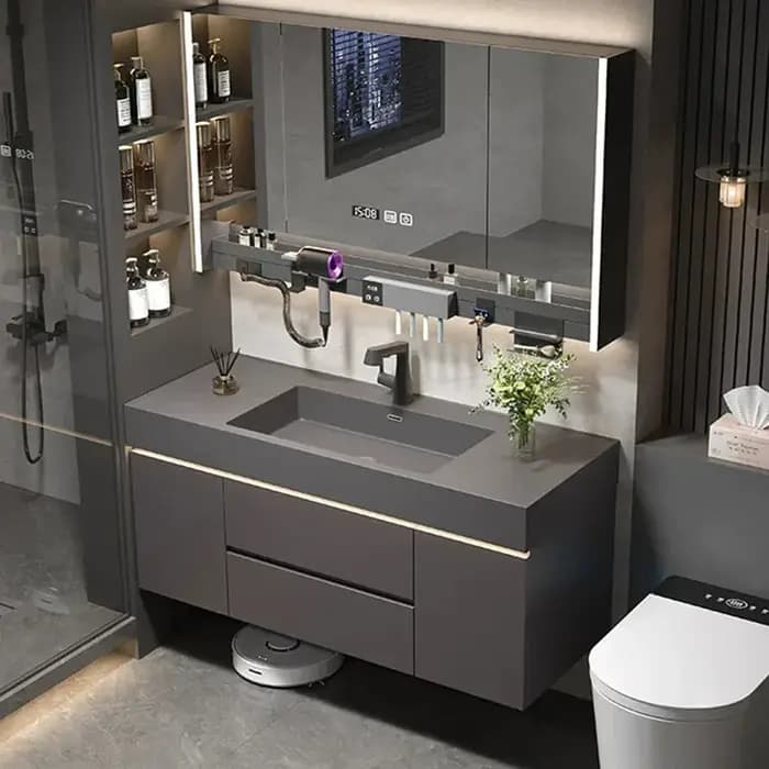 Étagères de rangement, armoire de salle de bain