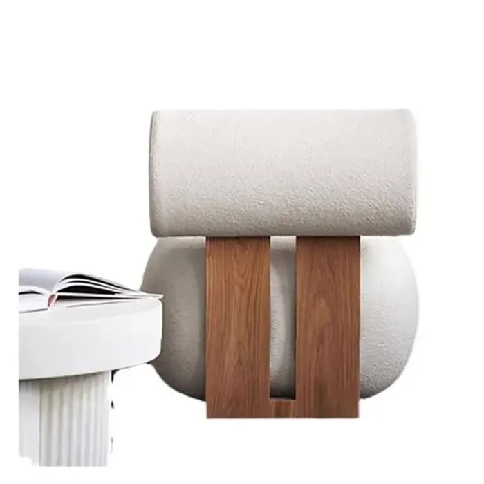 Nordique, bois massif, canapé, moderne, luxe léger, Style crème, salon, paresseux, chaise, chaise de