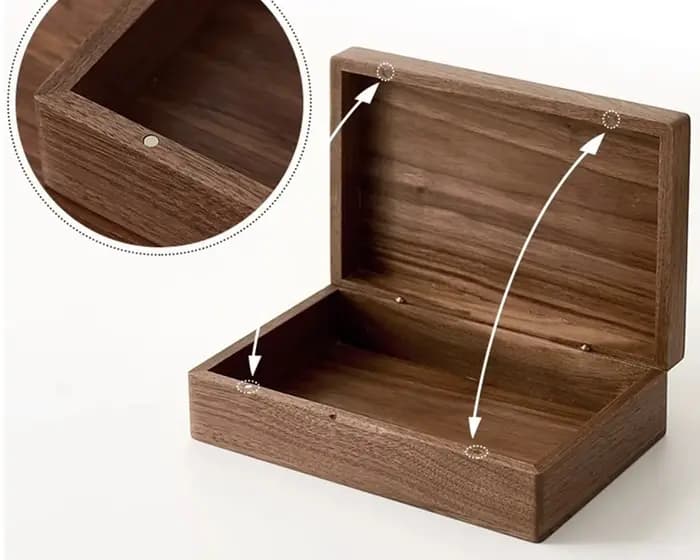 Boîte de rangement de bureau en bois massif