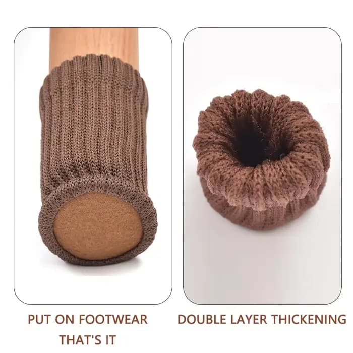 4/24 pièces pieds de chaise chaussettes tricotées meubles pieds protecteurs de sol coussinets antidé