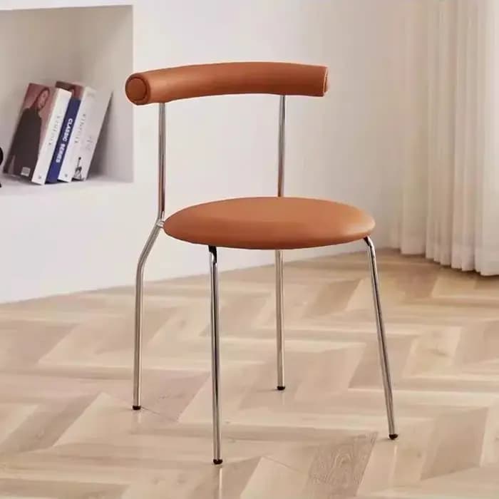 ChimEuropean-Chaises de salle à manger nordiques en métal blanc