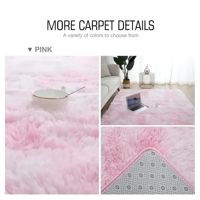 VIKAMA Mauve doux et confortable en peluche salon canapé tapis scandinave chambre
