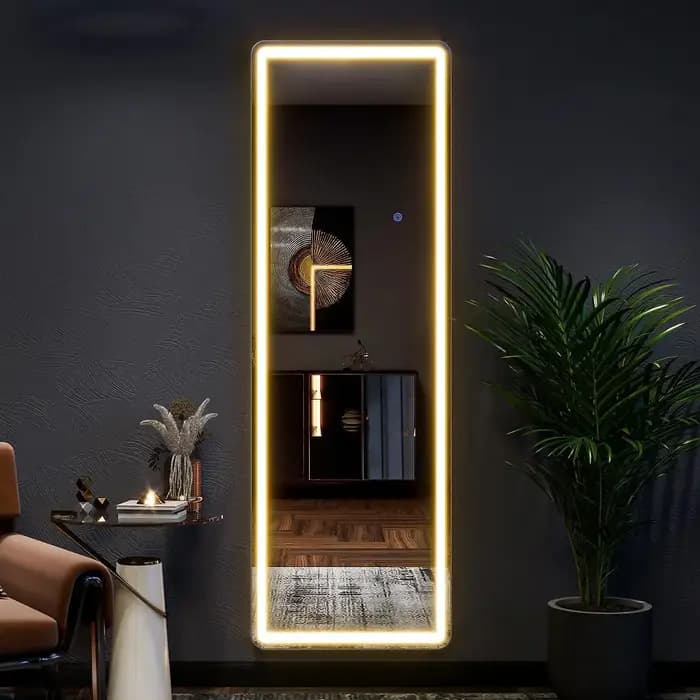 Miroir pleine longueur 63 "x 20" avec lumières, miroir LED pleine longueur, miroir de sol éclairé av