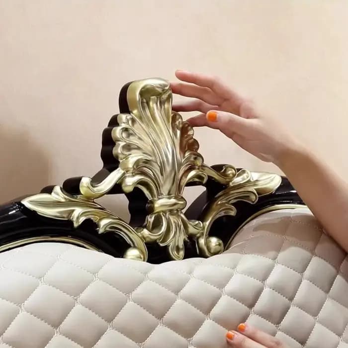 Canapé de salon moderne de luxe en cuir véritable