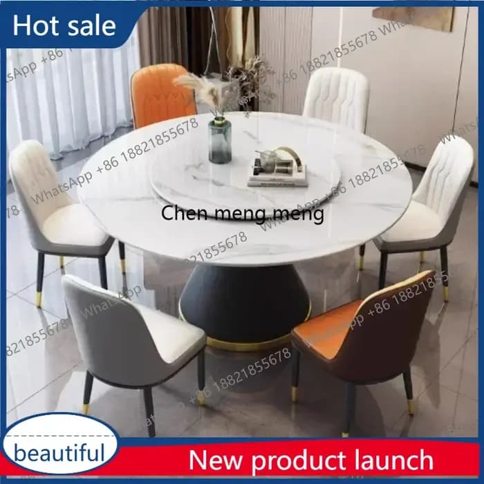 A38 Table coulissante ronde Table de luxe en acier inoxydable îles de cuisine Transparent Mesa Comed