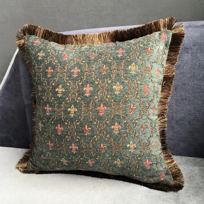 Juste de coussin en chenille douce tissée pour canapé