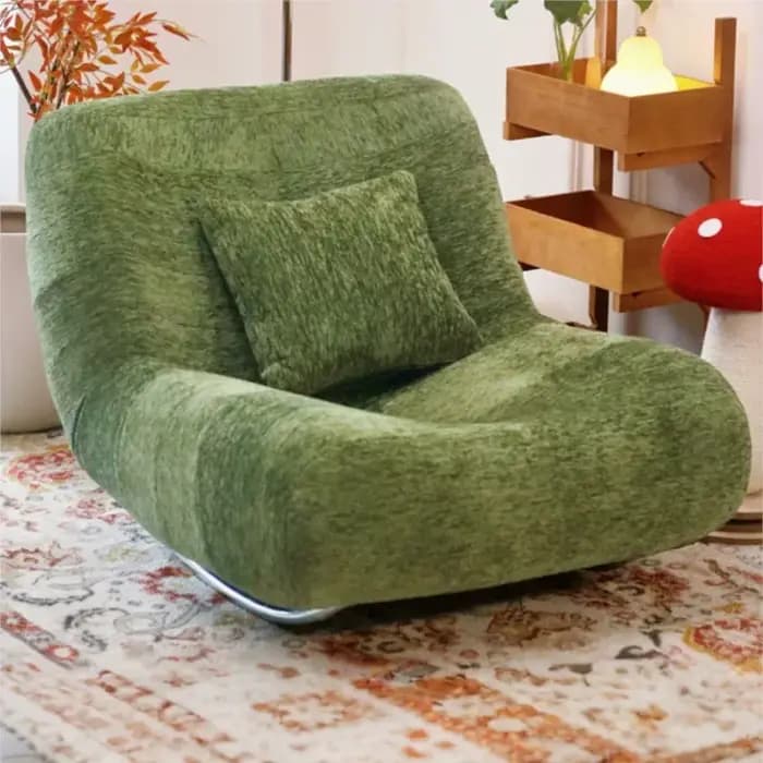 Fauteuil à bascule relaxant MOMO style Bauhaus médiéval, chaise longue individuelle pour adulte, canapé simple pour balcon