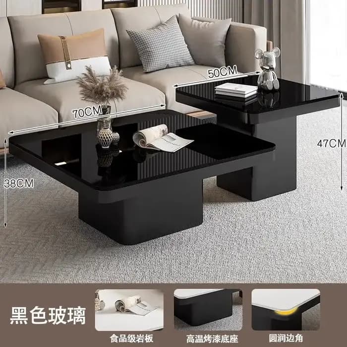 Table basse Simple japonaise Design De luxe minimaliste Table basse Unique rangement De luxe Meuble