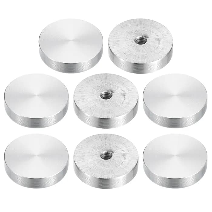 Disque en aluminium de 30/40/50/60mm de diamètre, filetage M6 M8 M10, forme ronde, Table en verre, d