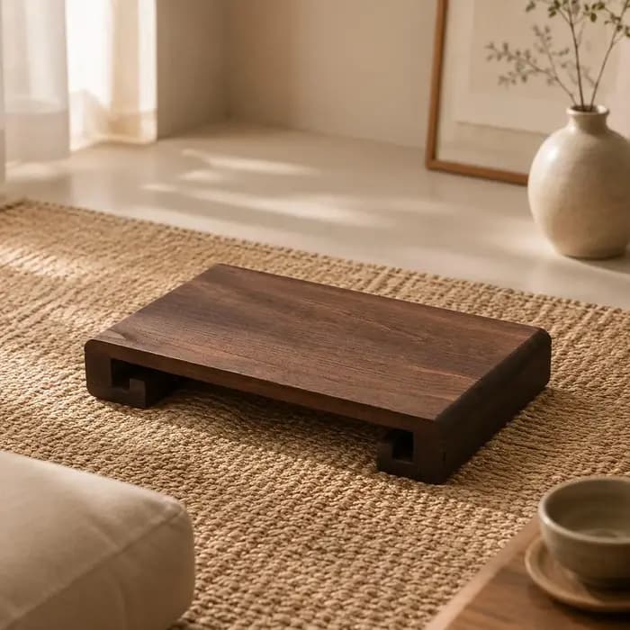 Table basse portable en bois, design minimaliste, table de sol, table auxiliaire pour salon, chambre