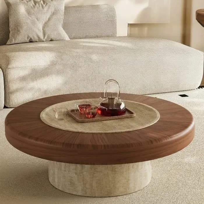 Tables basses rondes en bois