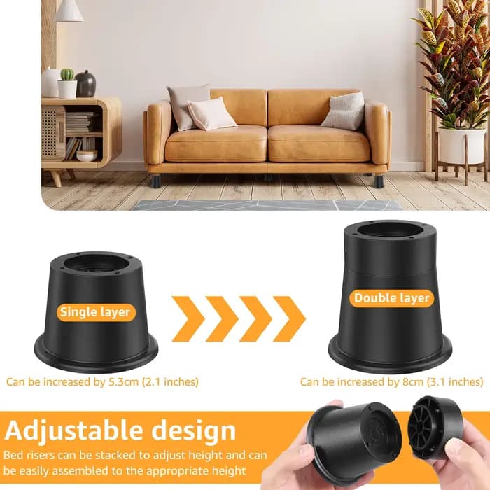 Rehausseur de meubles rond, 4/6 pièces, rehausseur de meubles lourds, Support de chaise, rehausseurs