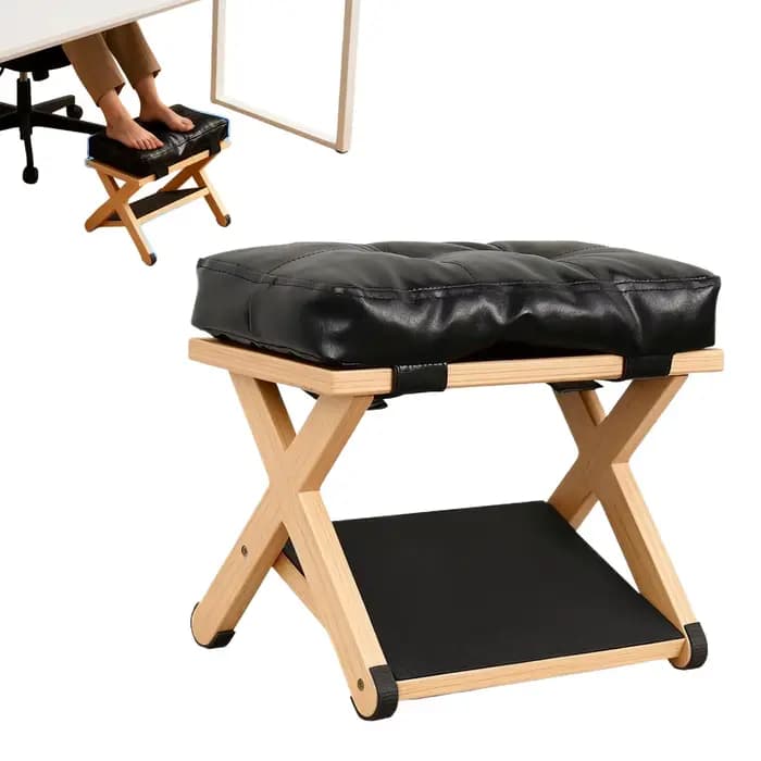 Repose-pieds en bois à double couche antidérapant ergonomique pour bureau