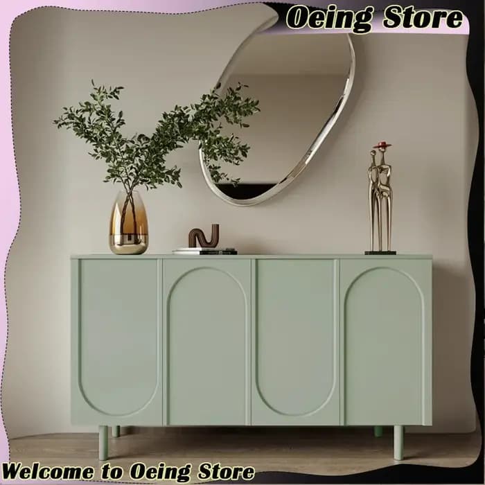 Vitrine sur pied crème vert maison conteneur Armoire de Salon étagère moderne